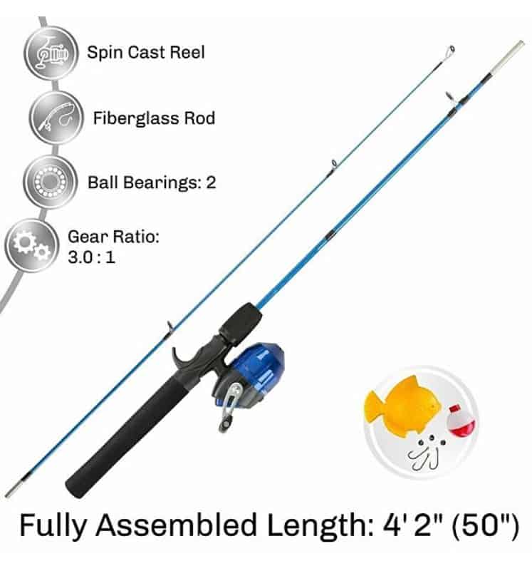 kids fishing rod and reel set